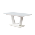 Masa dining extensibila OLAV, alb lucios, 160-200x90 cm