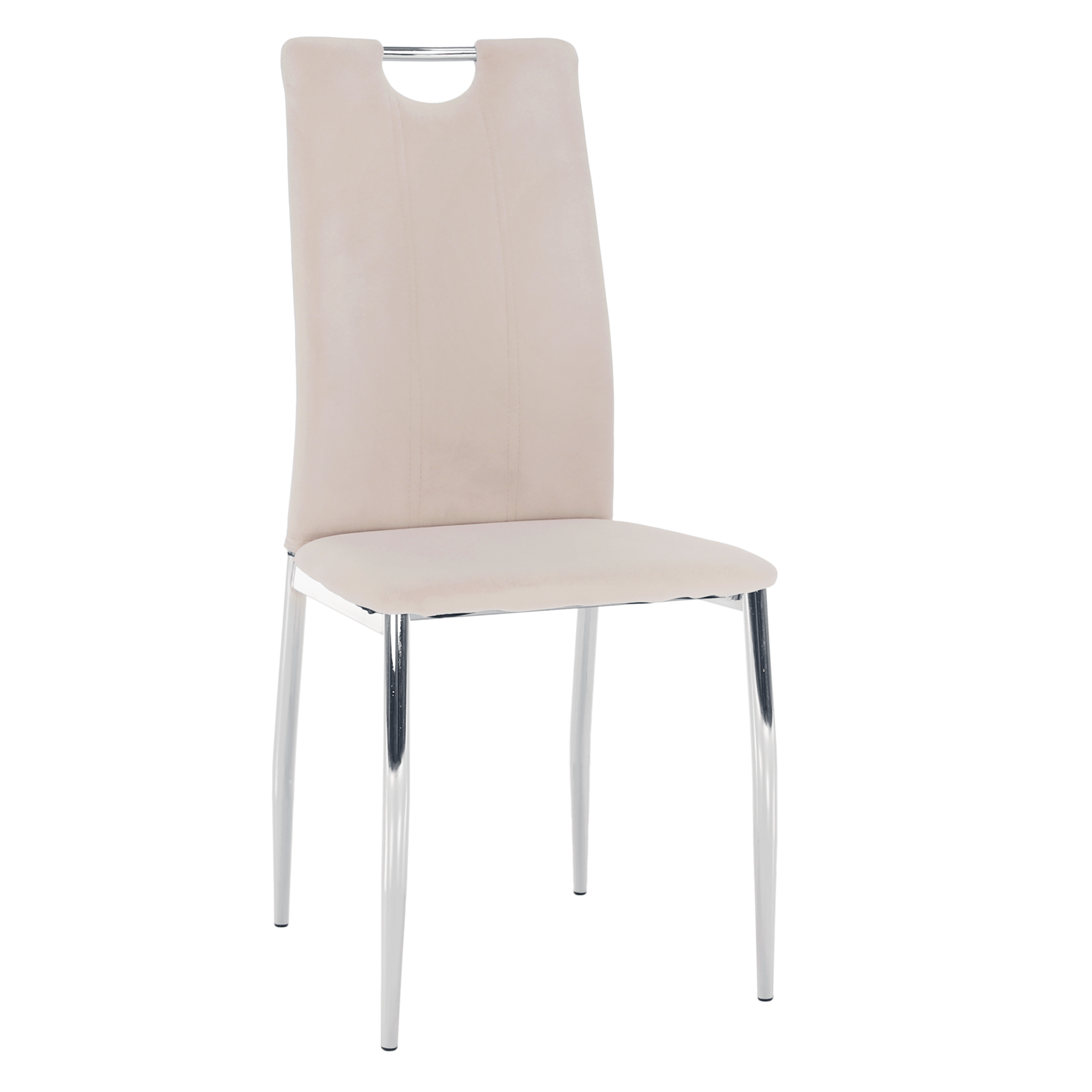 Scaun de masa OLIVA NEW, tesatura catifea bej/crom