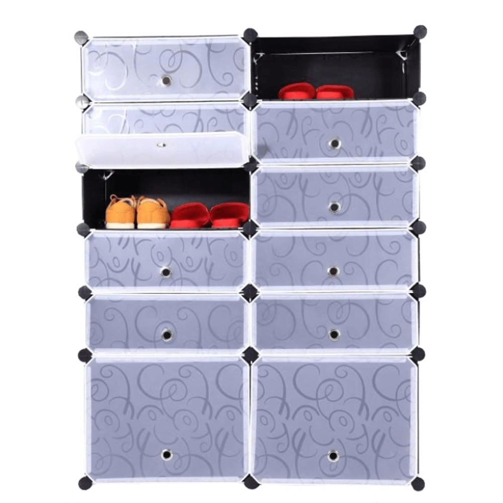 Organizator de pantofi modular BEKIM TYPE 2, negru/alb lapte