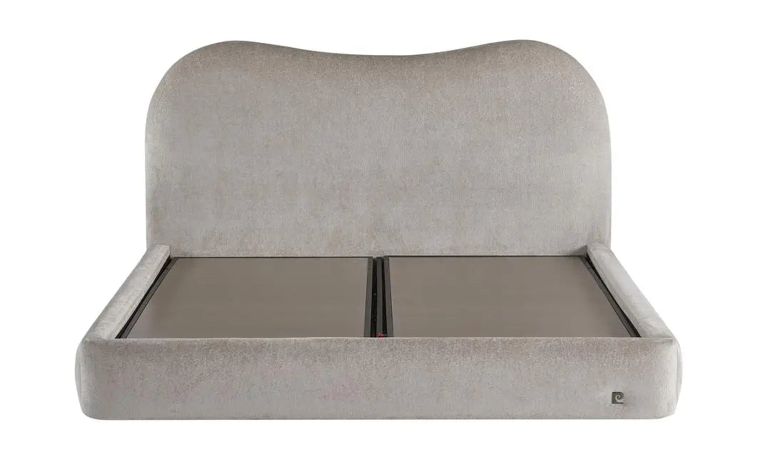 Pat tapitat Pierre Cardin cu somiera cu spatiu de depozitare, bej, 160x200 cm, Lune