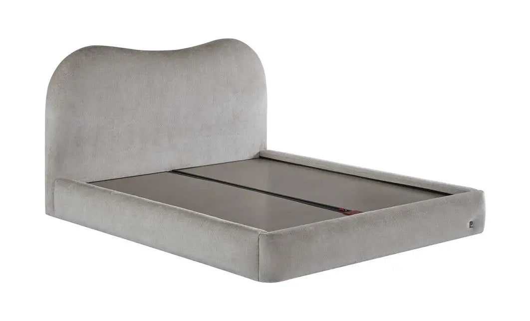 Pat tapitat Pierre Cardin cu somiera cu spatiu de depozitare, bej, 160x200 cm, Lune