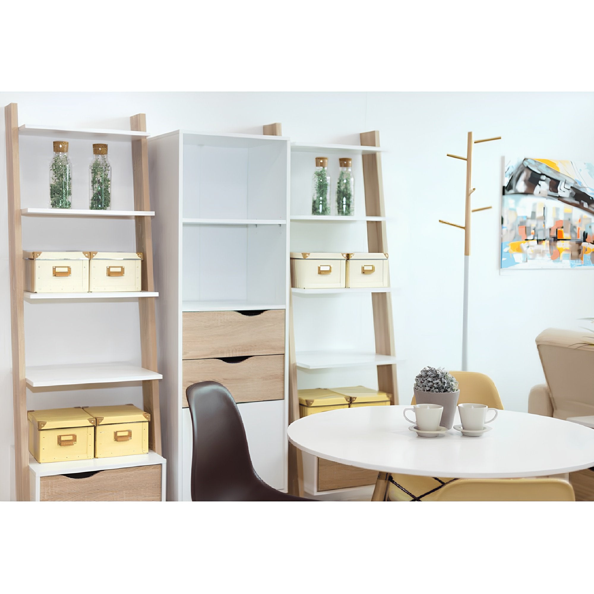 Vitrina OSLO, stejar sonoma / alb