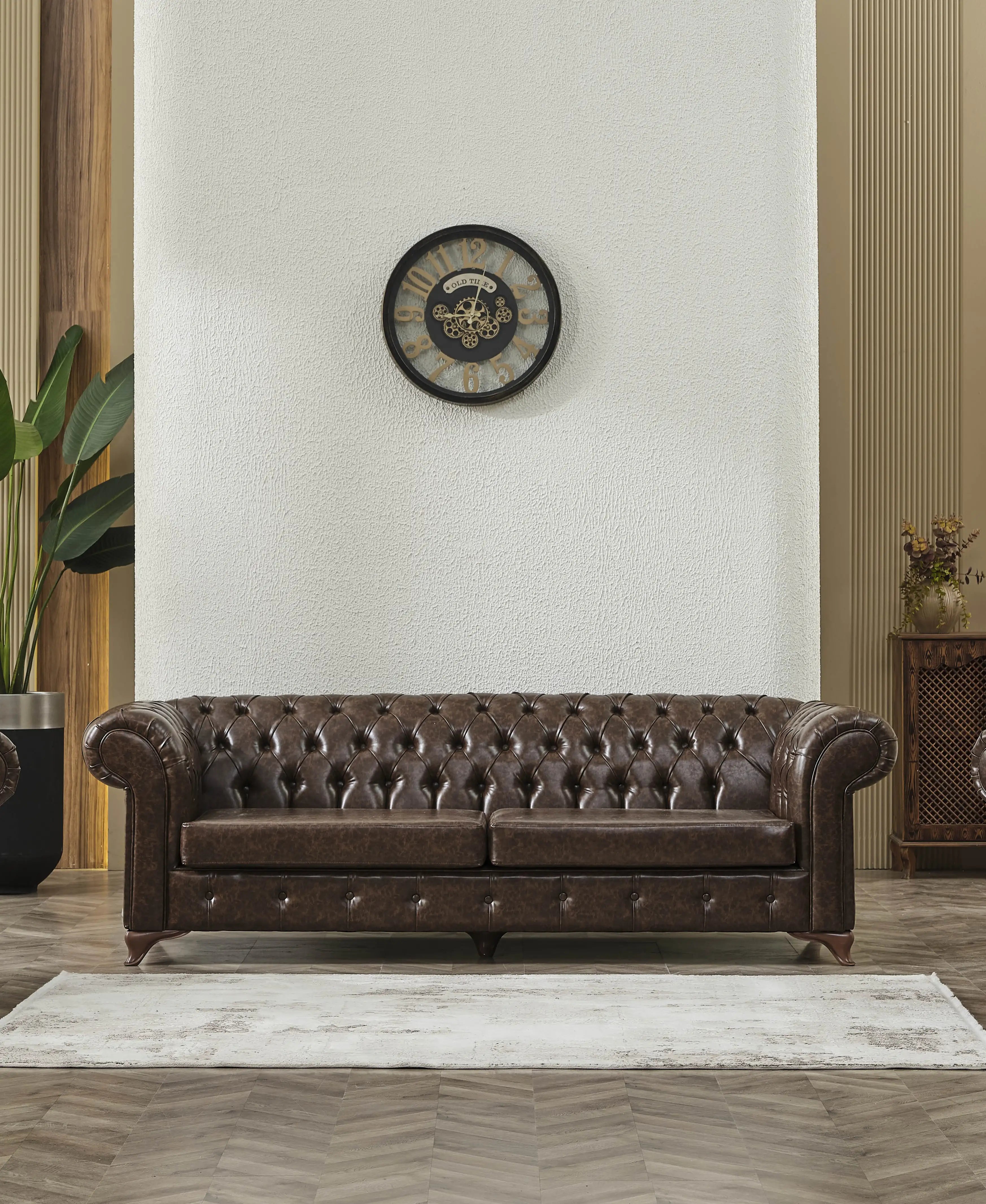 Canapea fixa 3 locuri Oxford Chesterfield – Maxinova (imaginea 1)