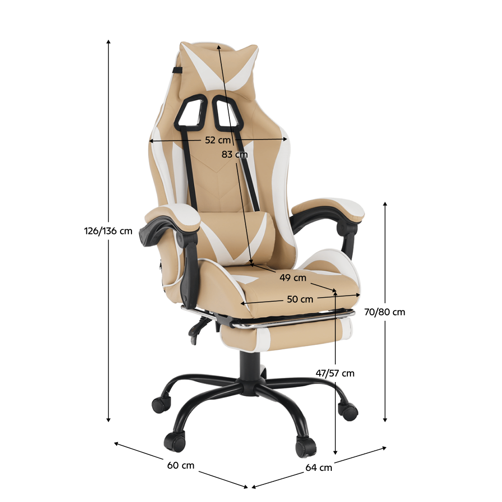 Fotoliu de birou OZGE, negru / alb / bej