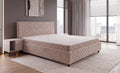 Set pat tapitat cu somiera rabatabila cu saltea inclusa, bej, 160x200 cm, Cezar