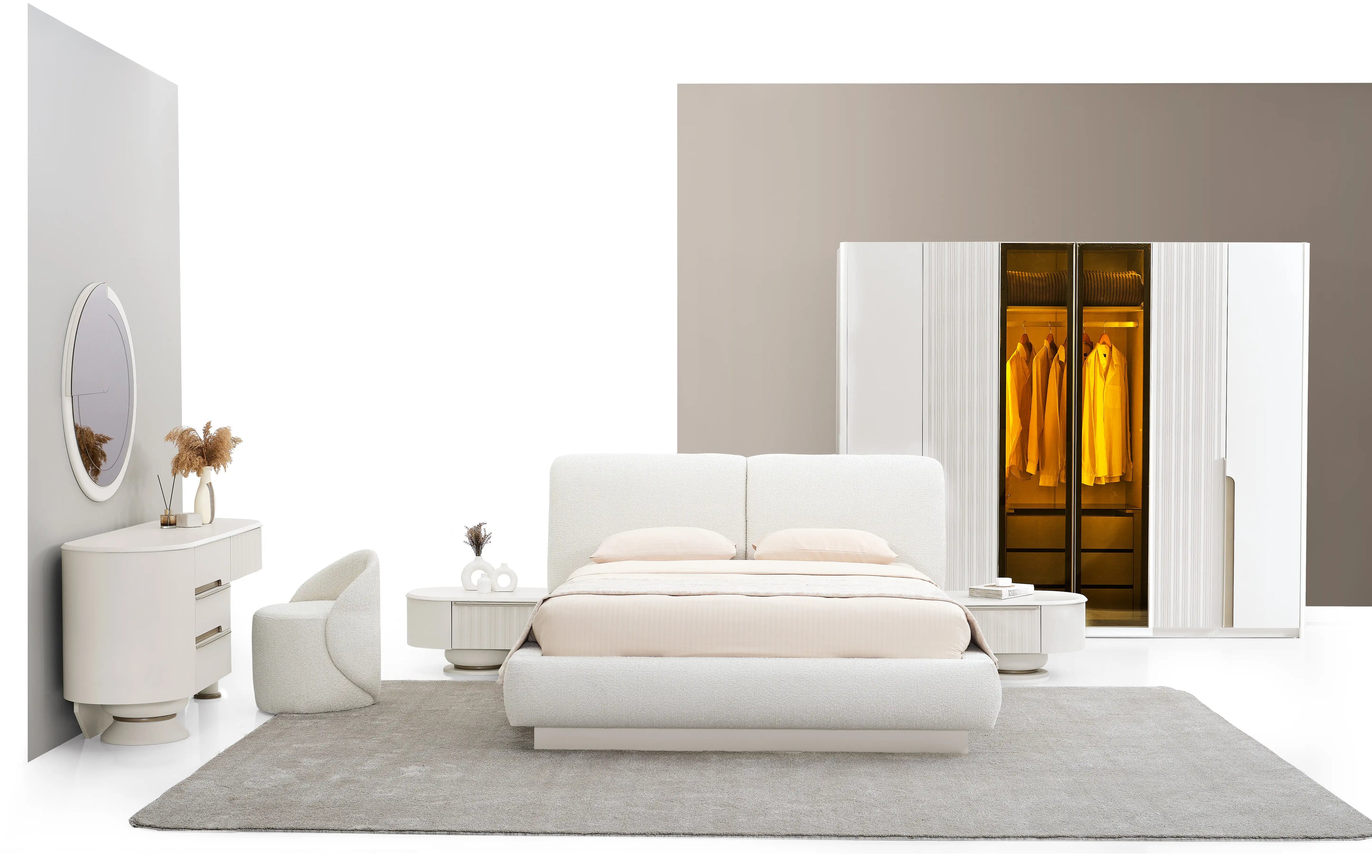 Set dormitor tapitat Mobilier Palermo, vedere 2