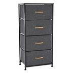 Comoda cu sertare din material textil PALMERA TYP 2, negru/gri inchis