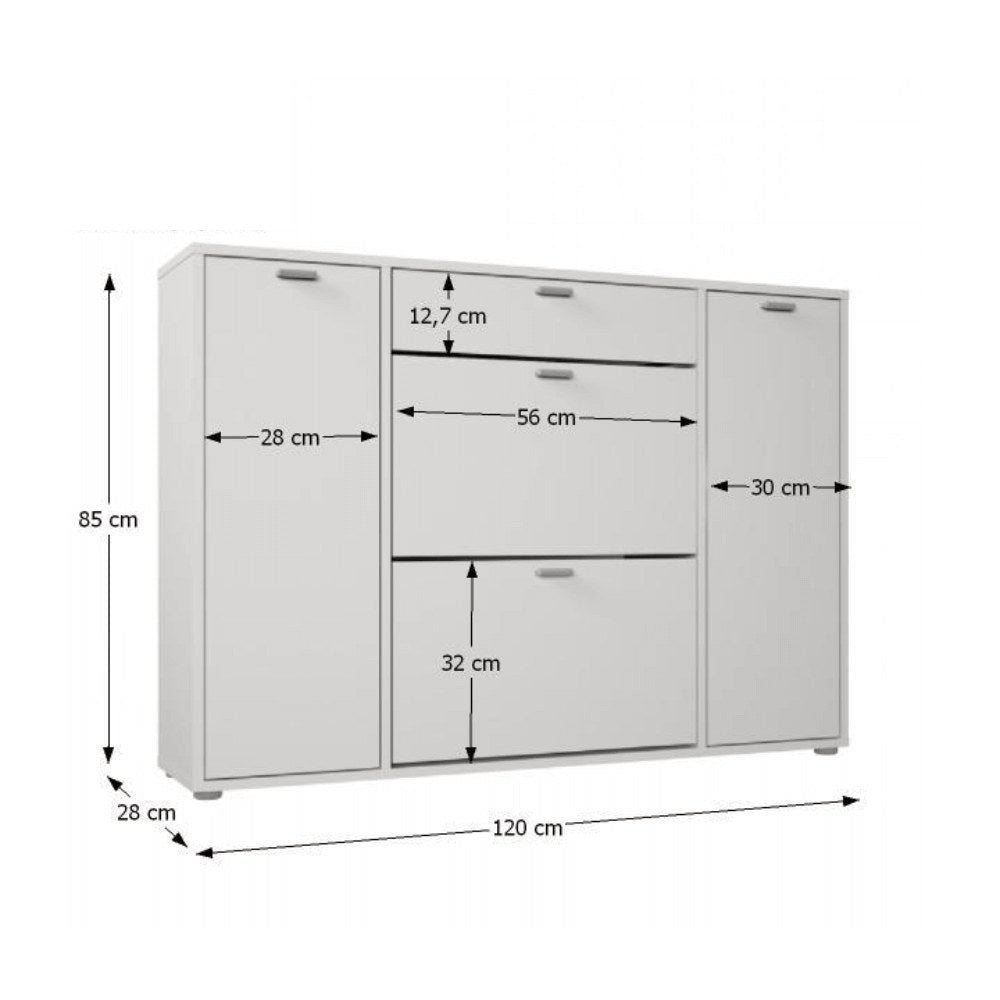 Pantofar Anabela – schiță cu dimensiuni