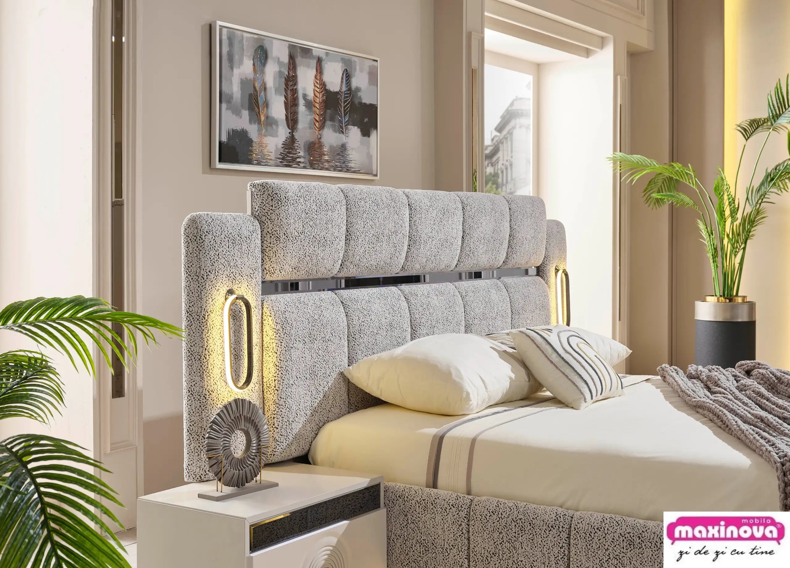 Set dormitor tapitat Mobilier 6 usi, vedere 7