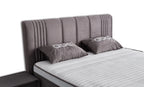 Set pat tapitat cu saltea inclusa, bej, 160x200 cm, Belicia