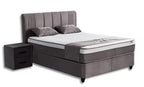 Set pat tapitat cu saltea inclusa, bej, 160x200 cm, Belicia