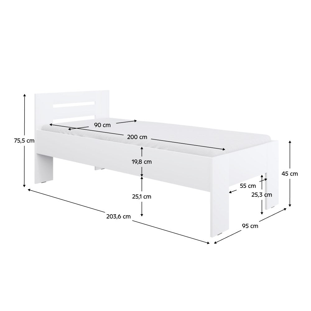 Pat copii Basis – schiță cu dimensiuni