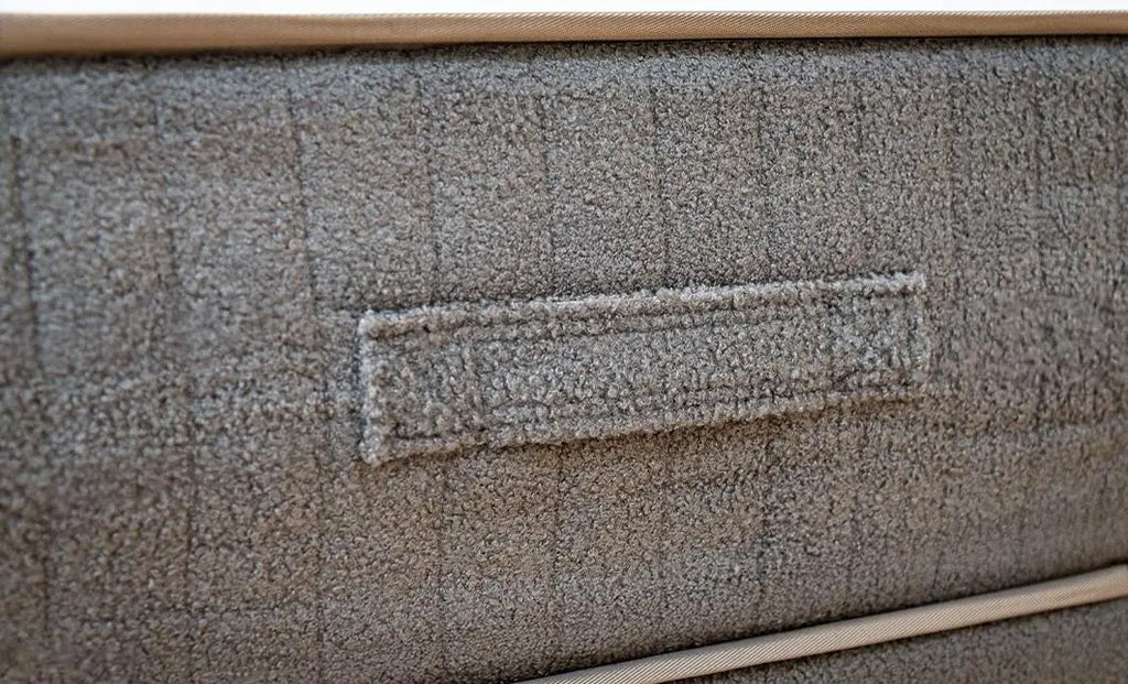 Set pat tapitat cu somiera cu saltea inclusa, gri inchis, 160x200 cm, Split