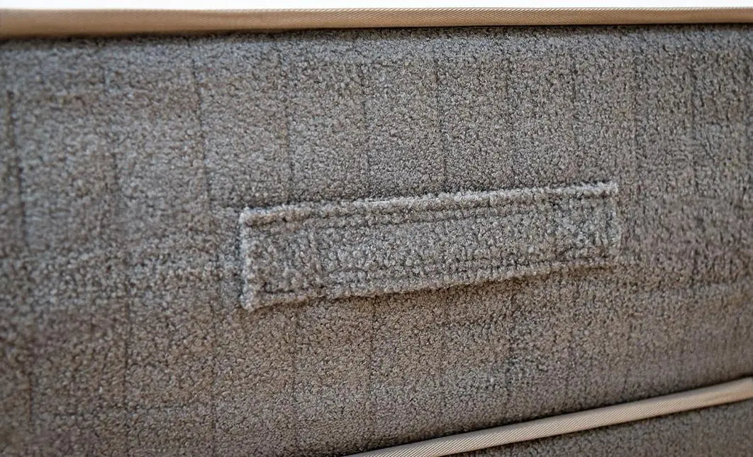 Set pat tapitat cu somiera cu saltea inclusa, gri inchis, 160x200 cm, Split