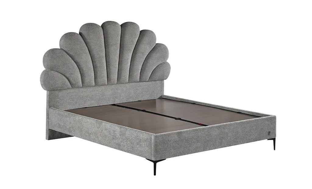 Pat tapitat Pierre Cardin cu somiera cu spatiu de depozitare, gri, 160x200 cm, Casablanca
