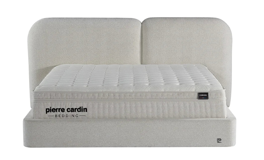 Pat tapitat Pierre Cardin cu somiera cu spatiu de depozitare, 160x200 cm, Cordoba