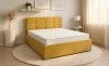 Set Pat, Tapitat Fresh, cu Saltea si Somiera Rabatabila, Ecru 180x200