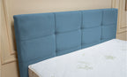 Set Pat, Tapitat Fresh, cu Saltea si Somiera Rabatabila, Albastru 140x200