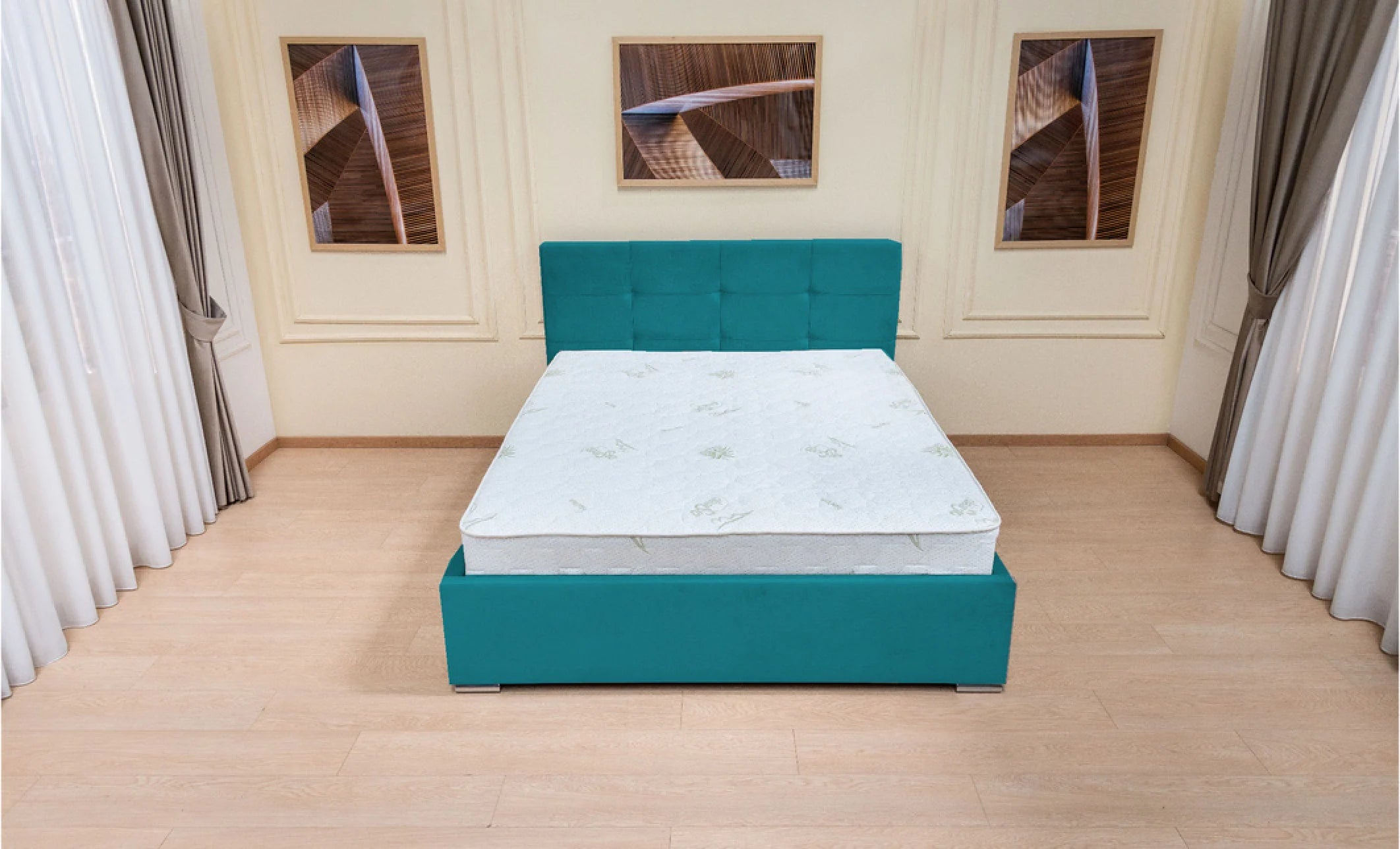 Set pat tapitat Fresh cu Saltea Bonell Aloe Vera, vedere 22
