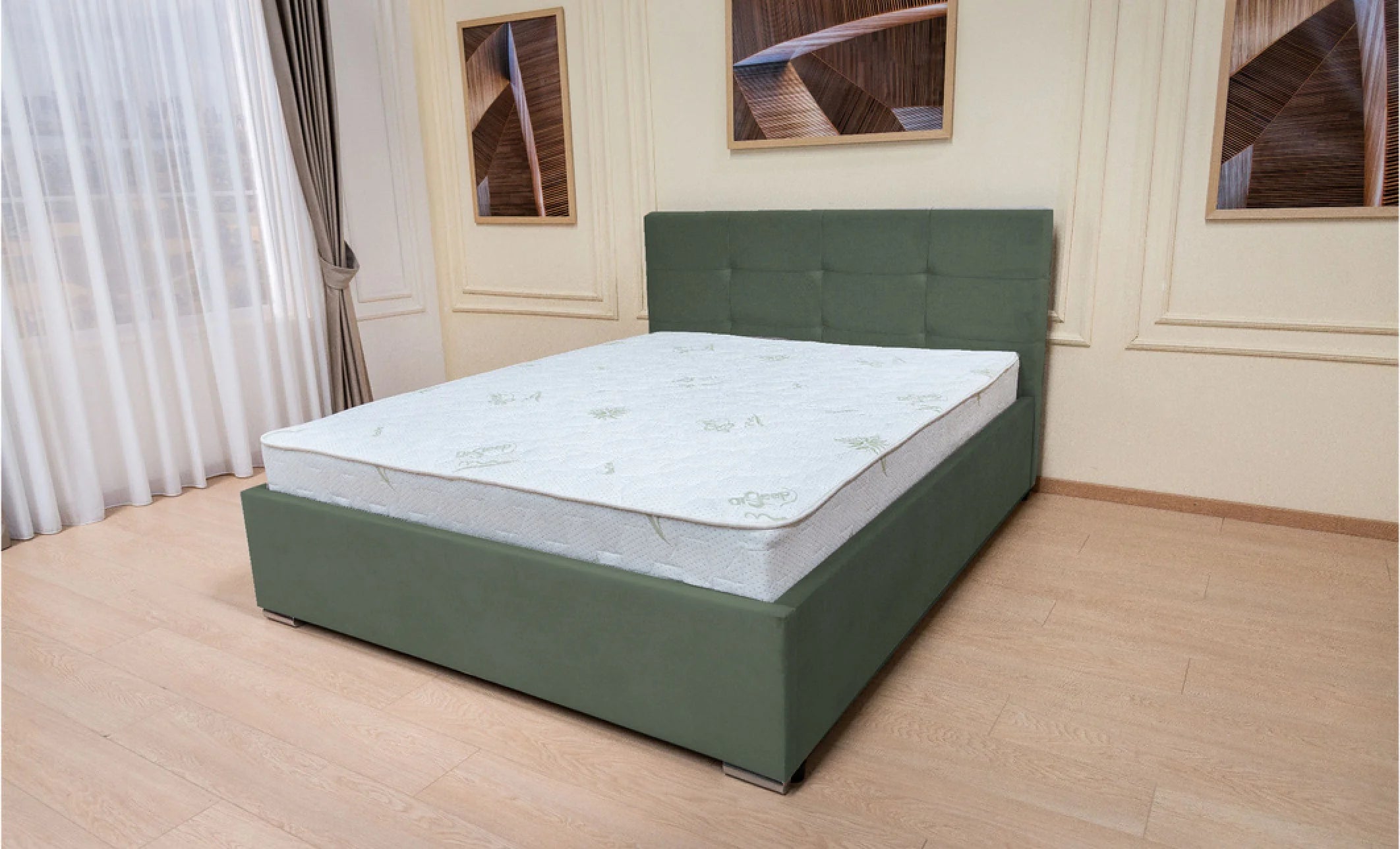 Set pat tapitat Fresh cu Saltea Bonell Aloe Vera, vedere 6
