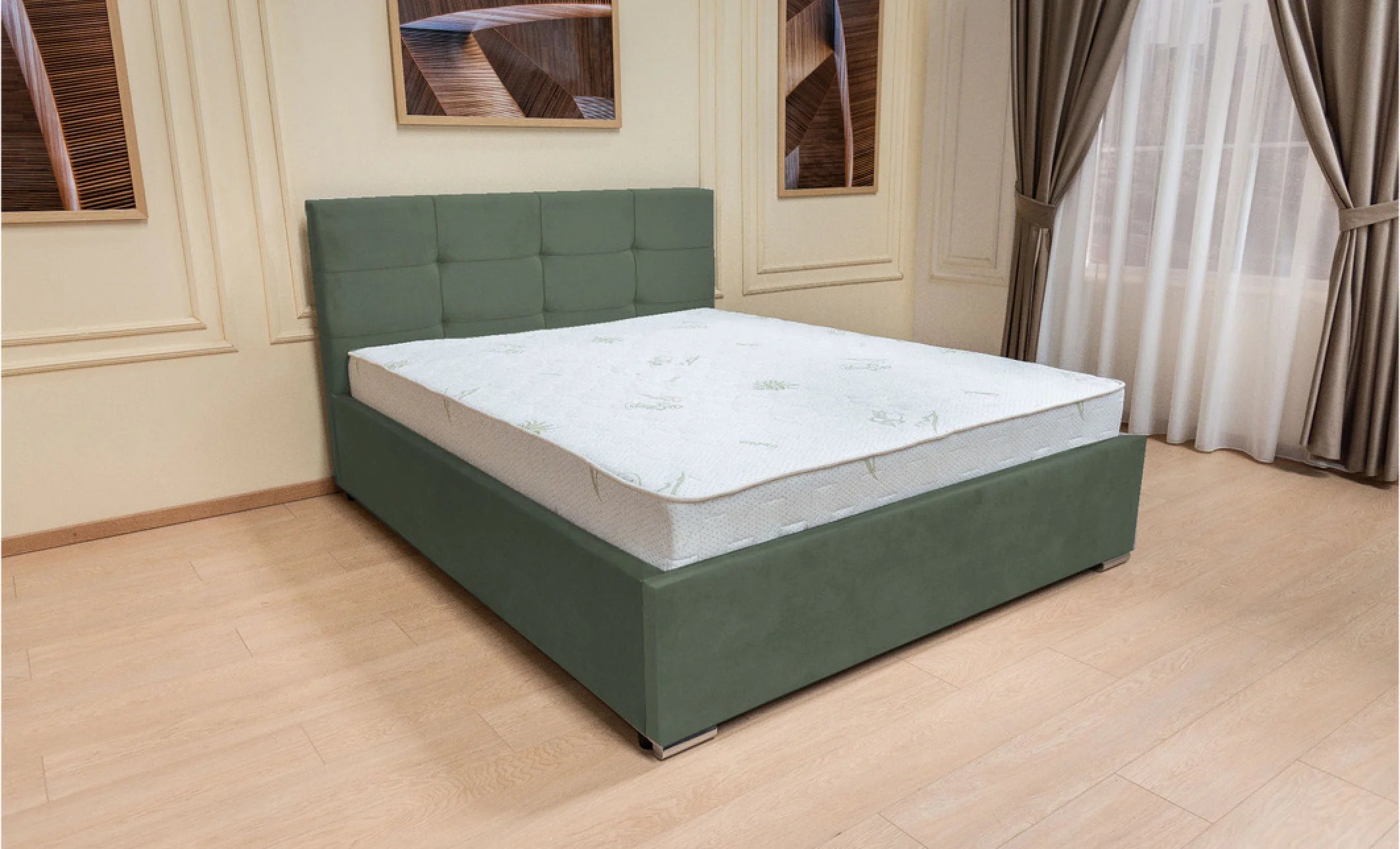 Set pat tapitat Fresh cu Saltea Bonell Aloe Vera, vedere 3