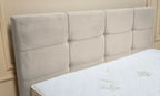 Set Pat, Tapitat Fresh, cu Saltea si Somiera Rabatabila, Ecru 180x200