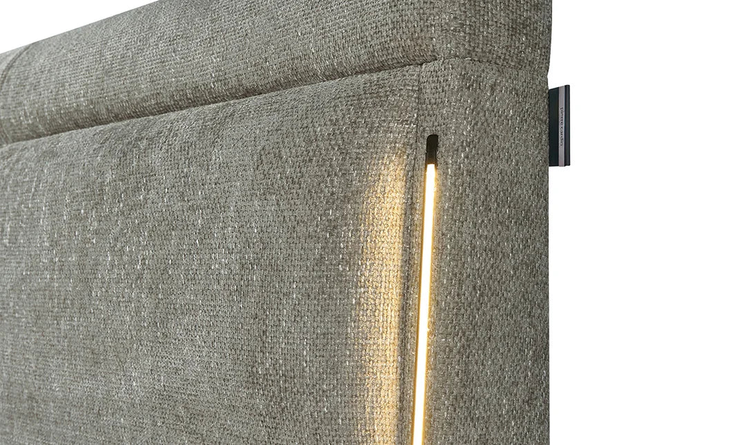 Pat tapitat Pierre Cardin cu somiera cu spatiu de depozitare, bej deschis, 160x200 cm, Palais