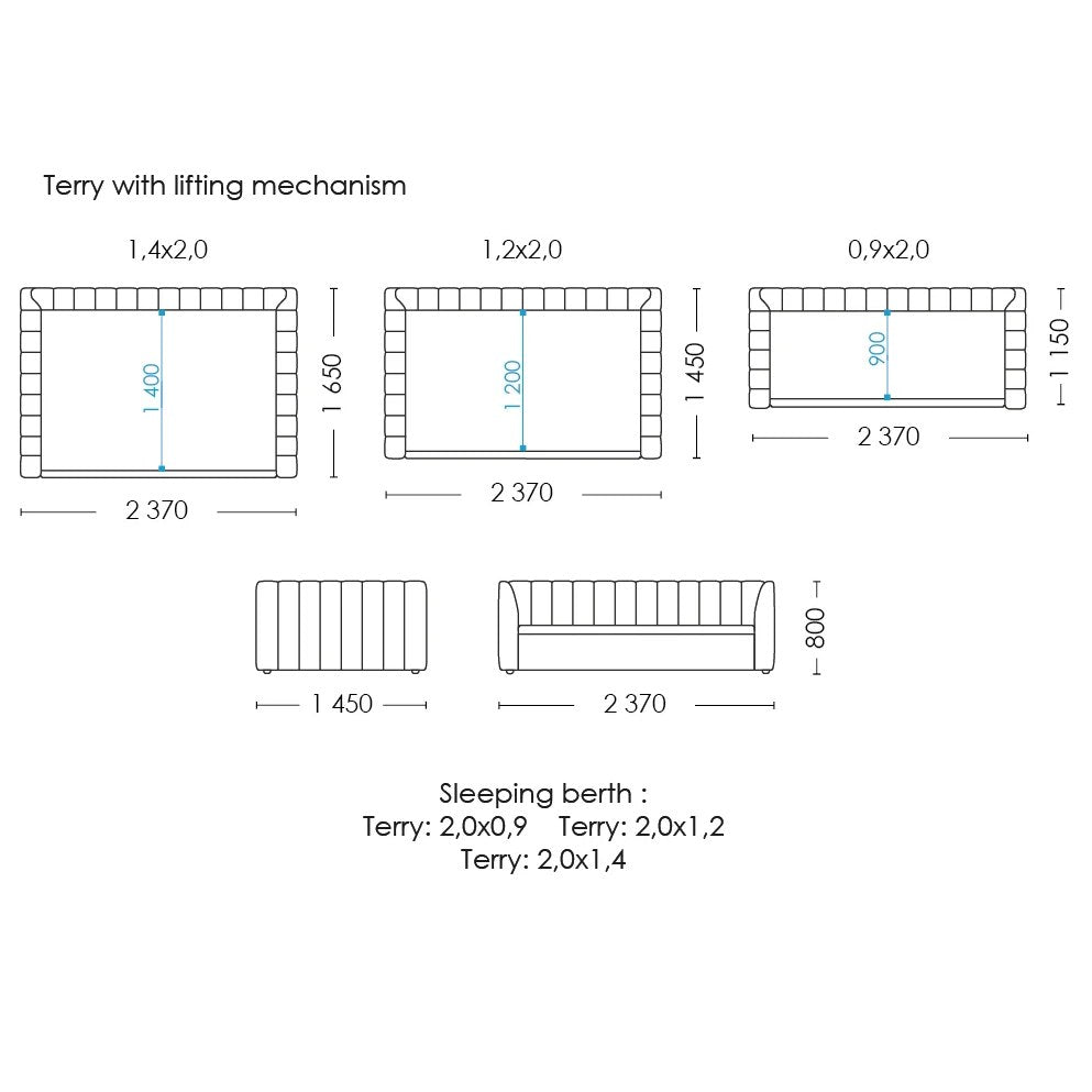 Pat Terry – schiță cu dimensiuni
