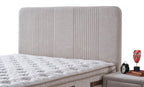 Set pat tapitat cu saltea inclusa, bej, 160x200 cm, Vogue