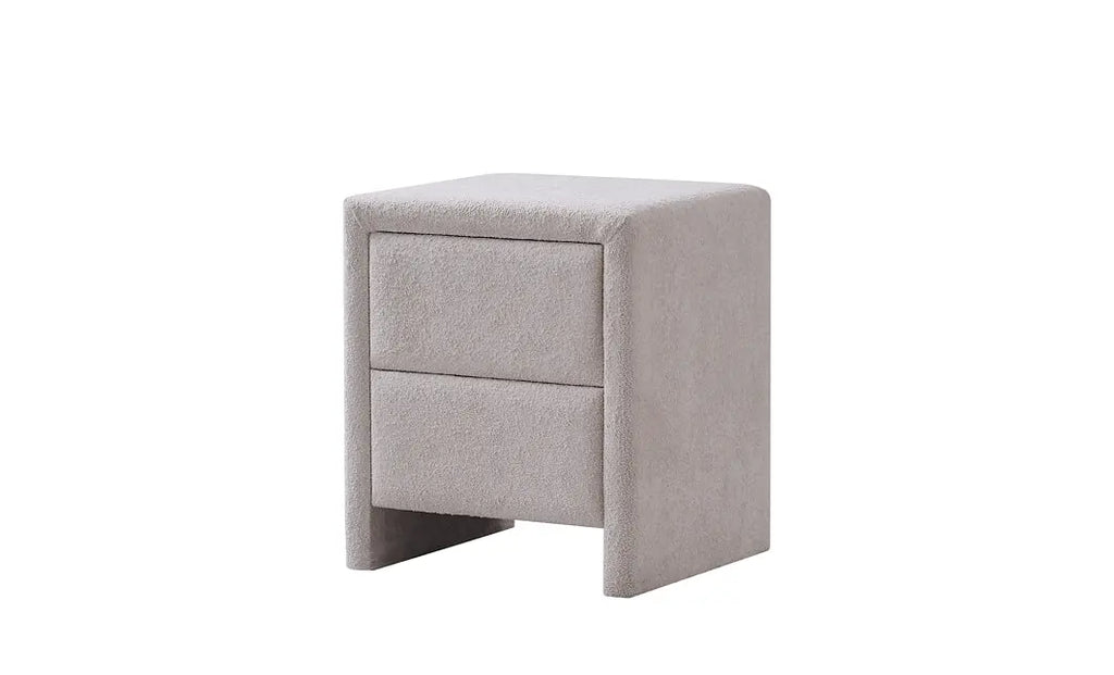 Set pat tapitat cu saltea inclusa, bej, 160x200 cm, Vogue