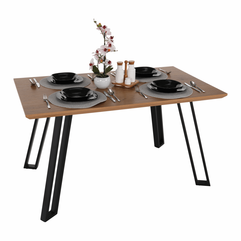 Masa dining PEDAL, stejar / negru