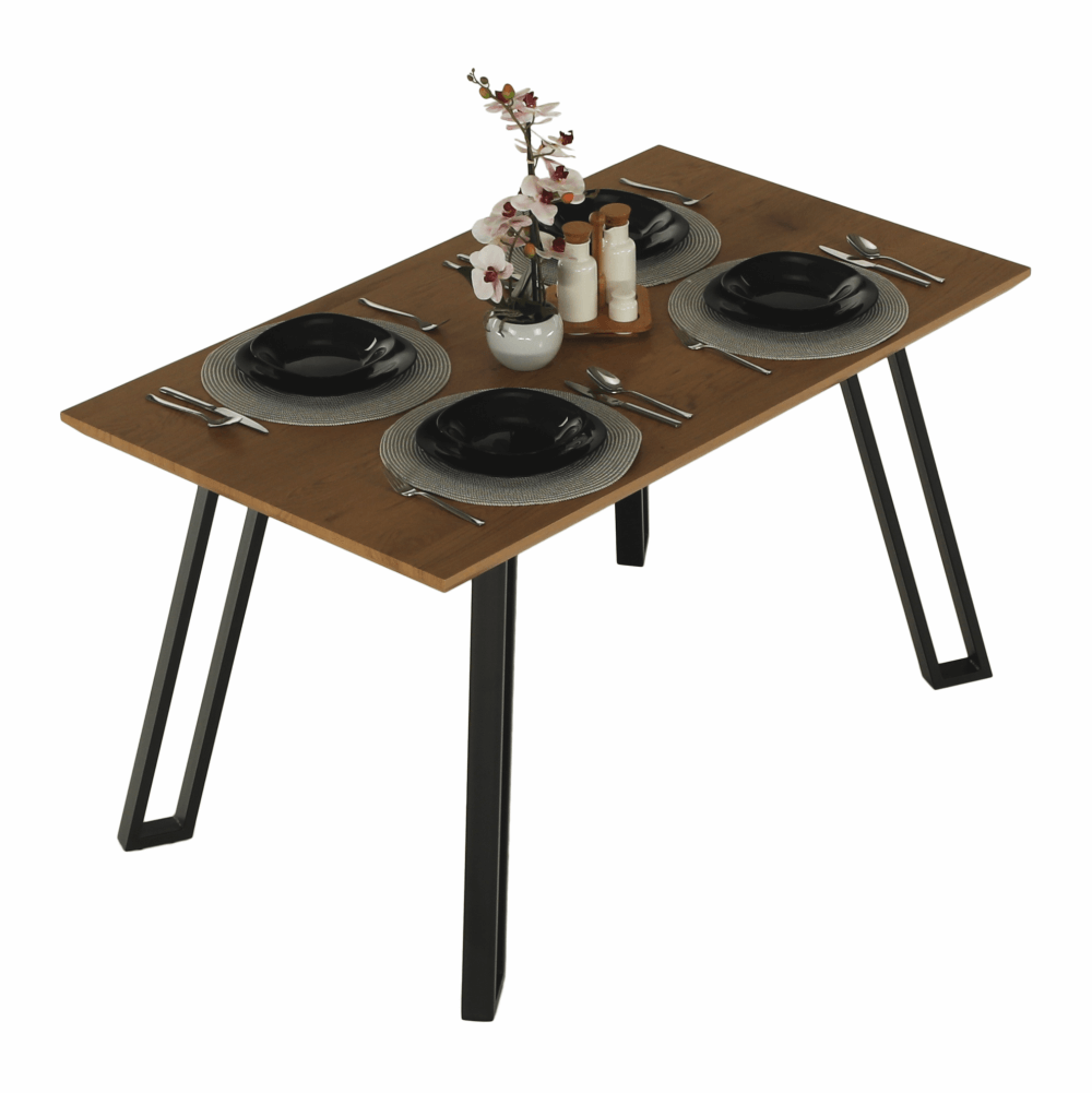 Masa dining PEDAL, stejar / negru