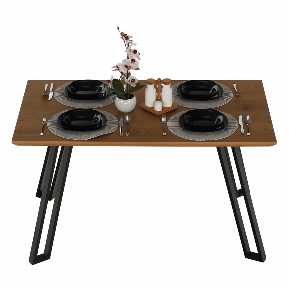 Masa dining PEDAL, stejar / negru