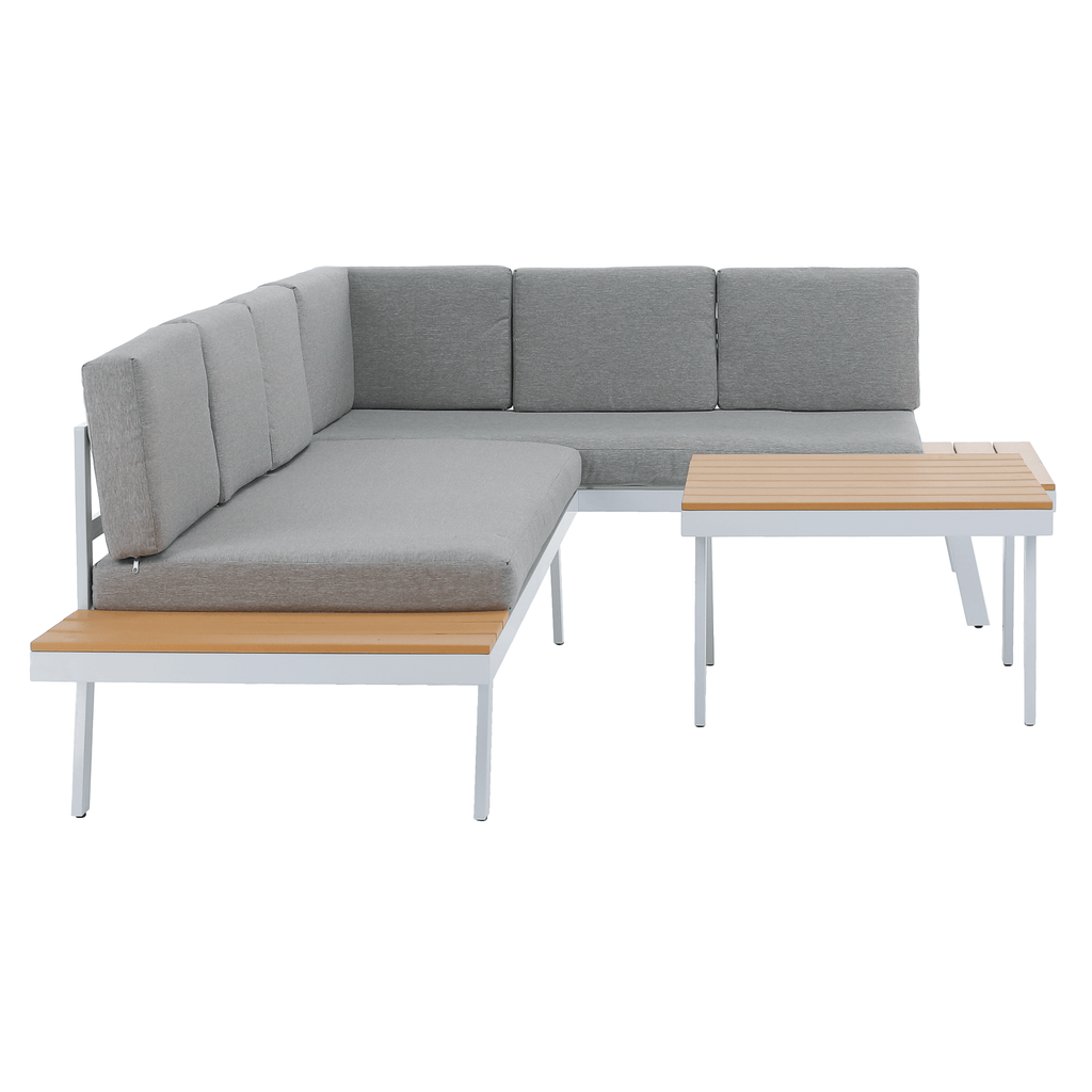 Set gradina PELOR, alb / stejar / gri deschis