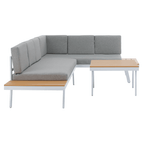 Set gradina PELOR, alb / stejar / gri deschis