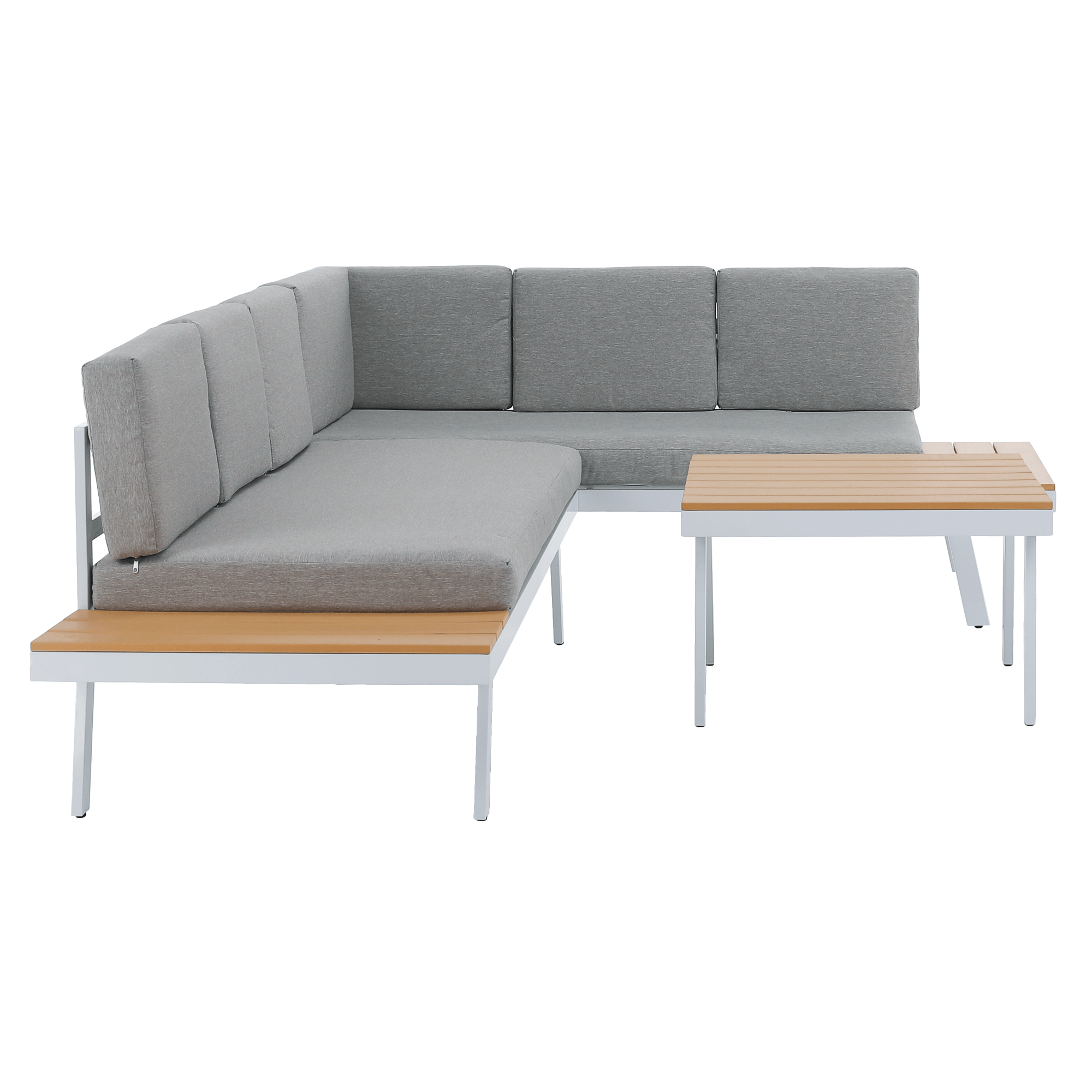 Set gradina PELOR, alb / stejar / gri deschis