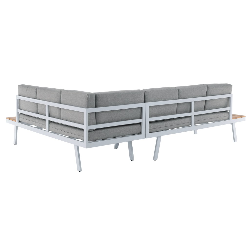 Set gradina PELOR, alb / stejar / gri deschis