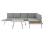 Set gradina PELOR, alb / stejar / gri deschis