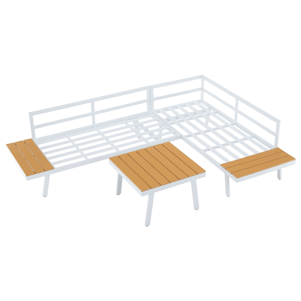 Set gradina PELOR, alb / stejar / gri deschis