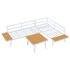 Set gradina PELOR, alb / stejar / gri deschis