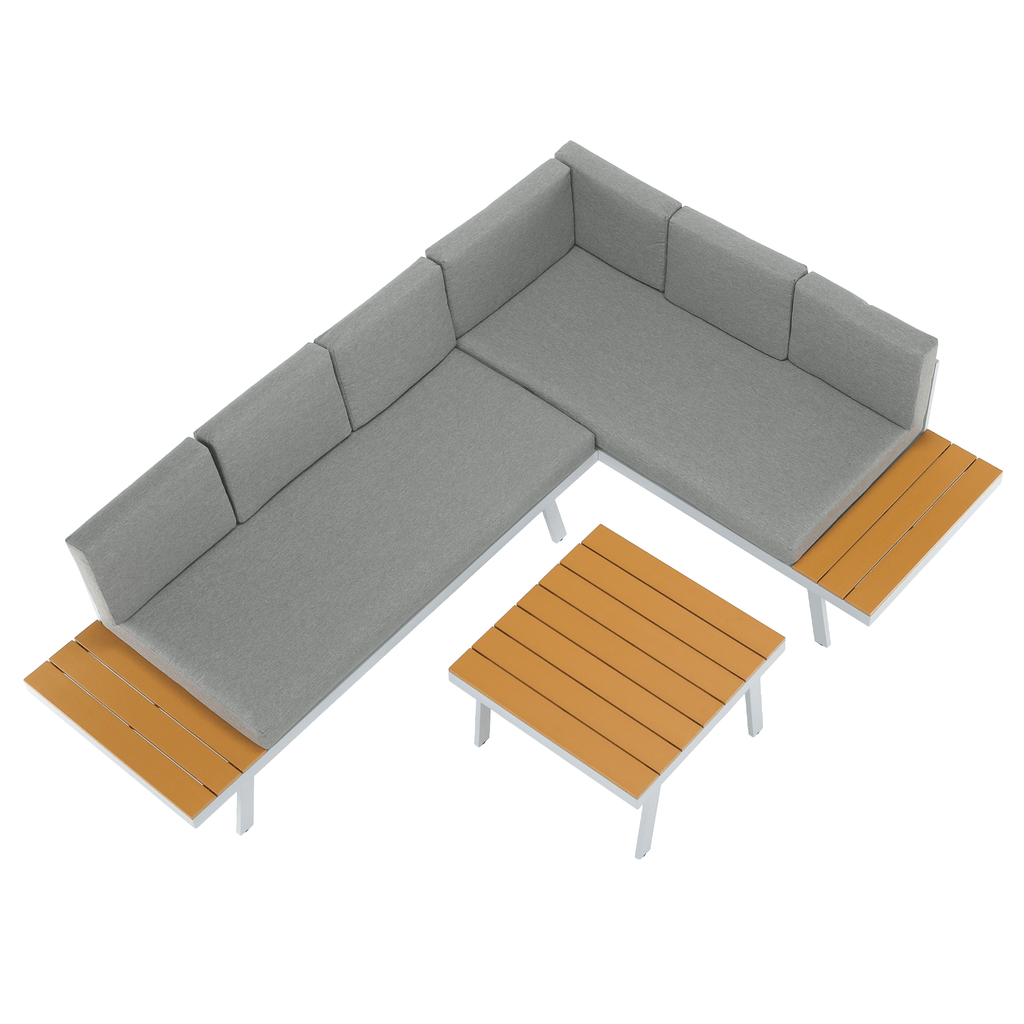 Set gradina PELOR, alb / stejar / gri deschis