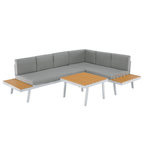 Set gradina PELOR, alb / stejar / gri deschis