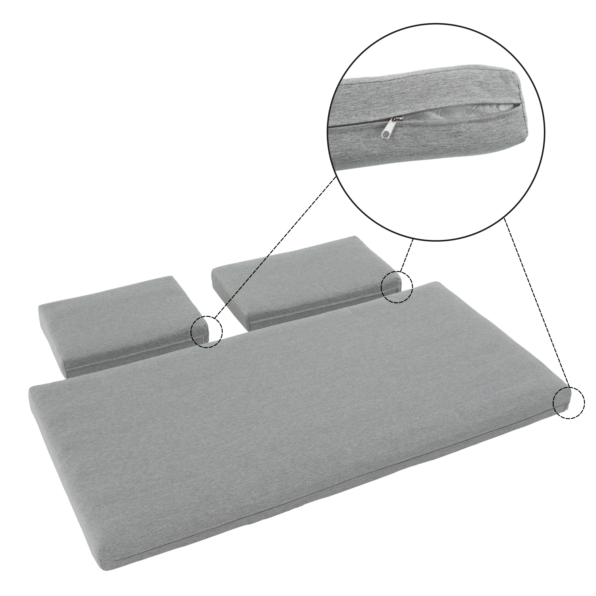 Set gradina PELOR, alb / stejar / gri deschis