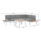 Set gradina PELOR, alb / stejar / gri deschis