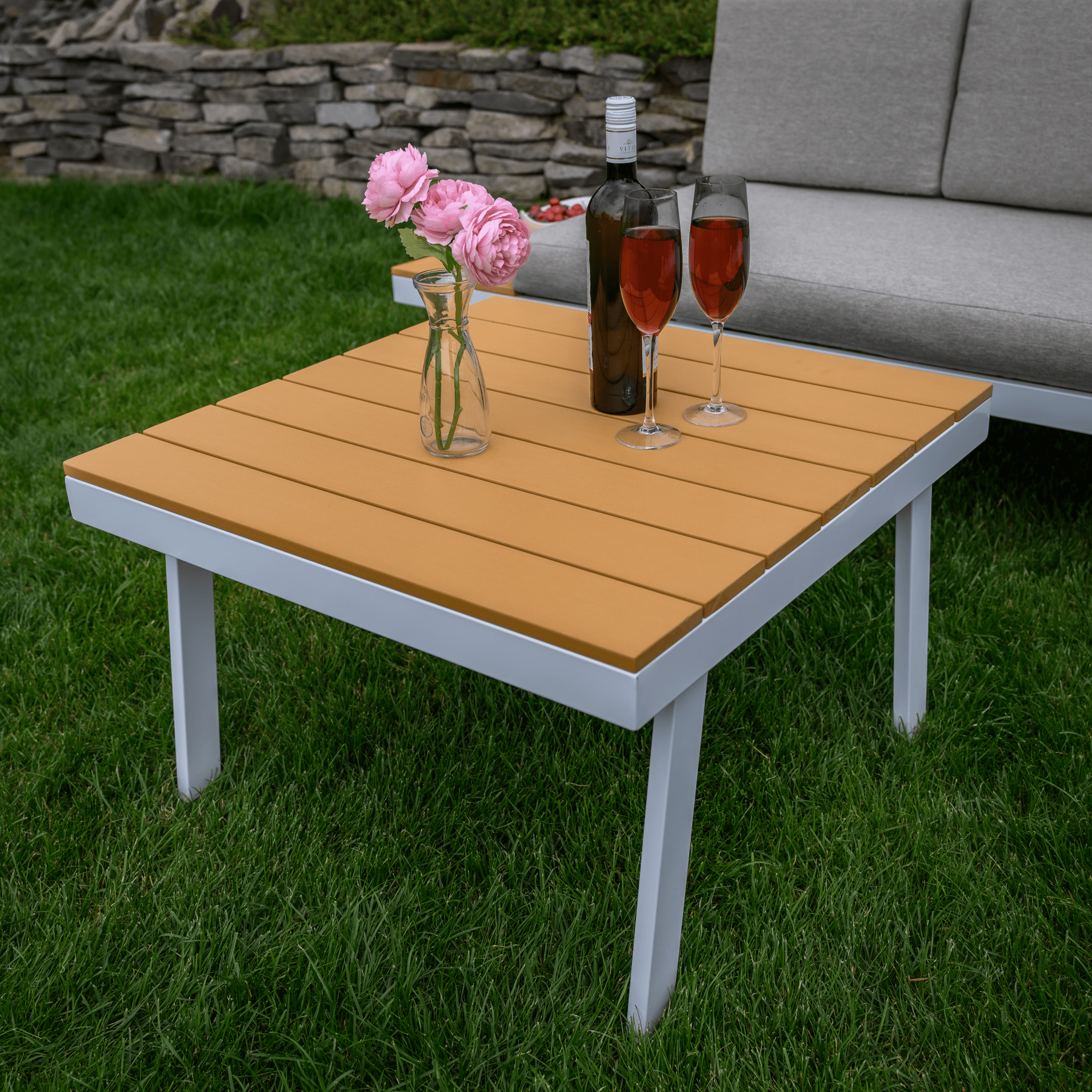 Set gradina PELOR, alb / stejar / gri deschis