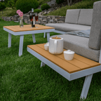 Set gradina PELOR, alb / stejar / gri deschis