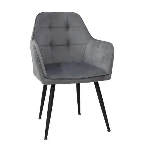 Scaun living din catifea si picioare metalice Pera