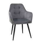 Scaun living din catifea si picioare metalice Pera