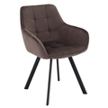 Scaun de design PETIN, gri-maronie Velvet/negru