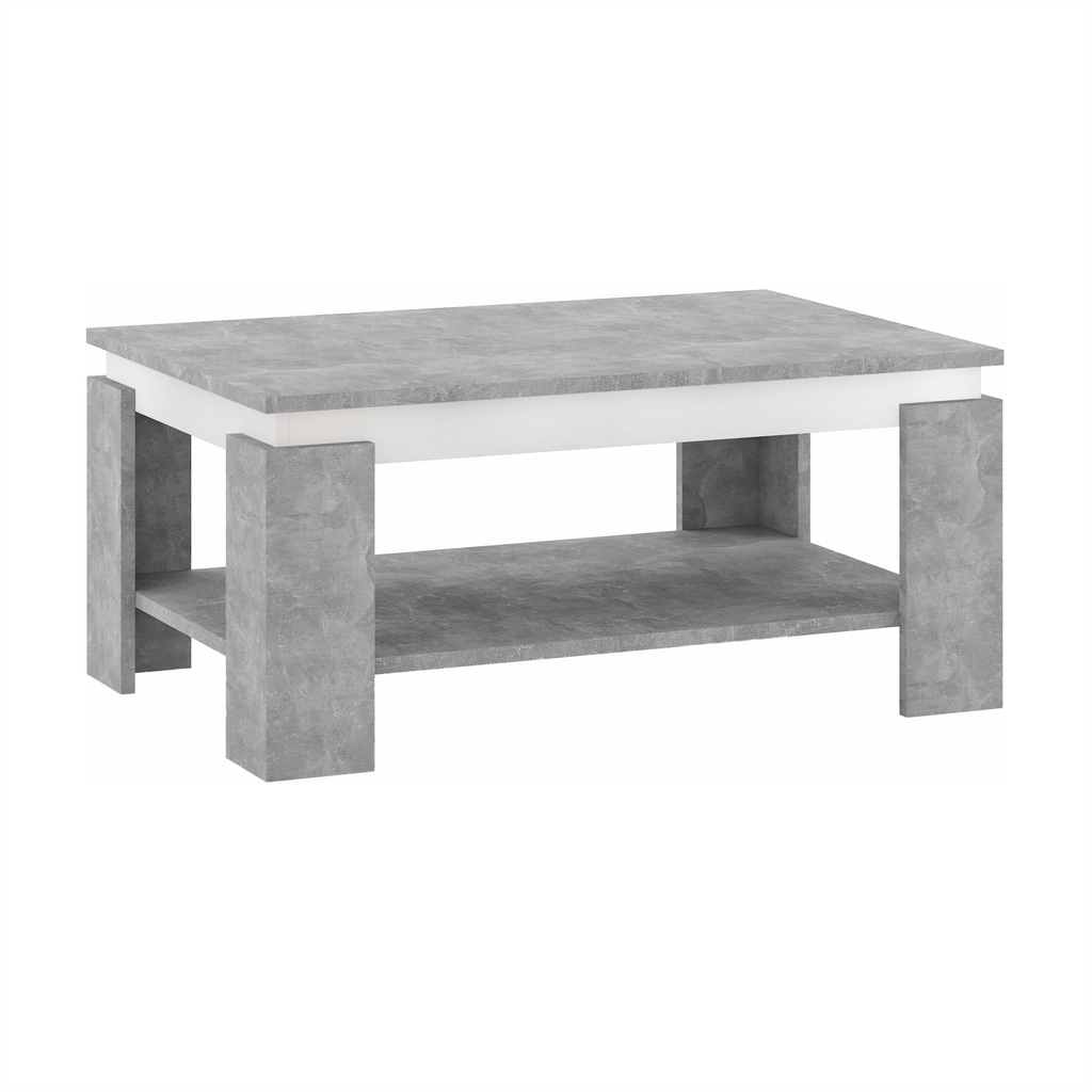 Masuta de cafea PIANI, culoare beton/alba